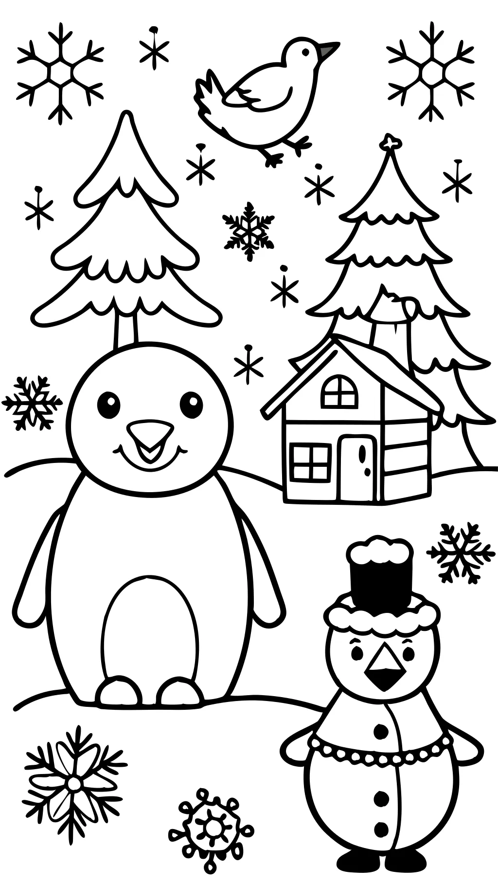 coloriages d’hiver simples